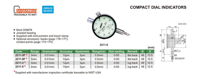 Insize Compact Dial Indicator