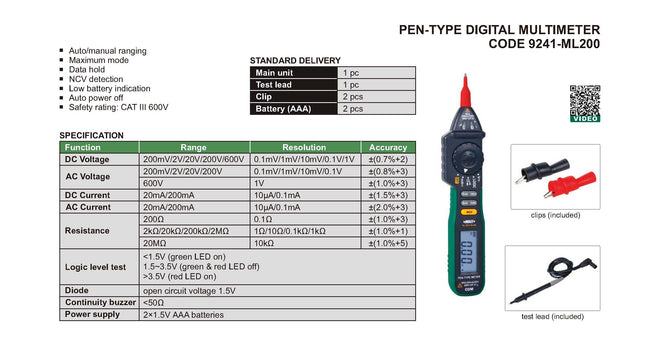 Insize Pen-Type Digital Multimeter