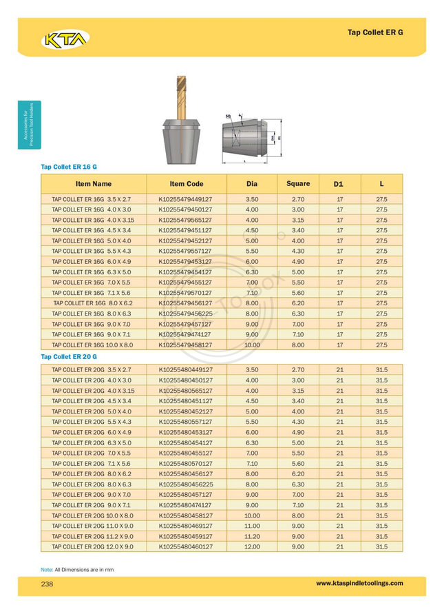 KTA ER16 G Tap Collet