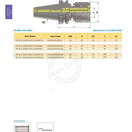 KTA BT40  Power Milling Chuck(AD)