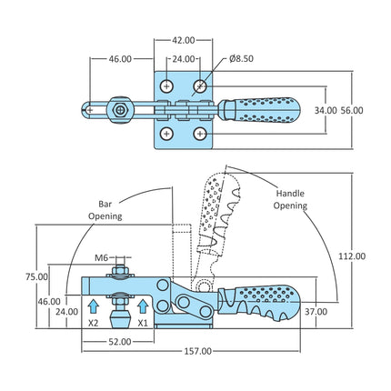 H-Series Medium Duty Clamps-Flanged Base-2000,3000 Series