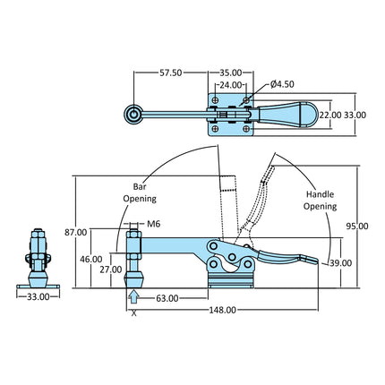 H-Series Medium Duty Clamps-Flanged Base-2000,3000 Series