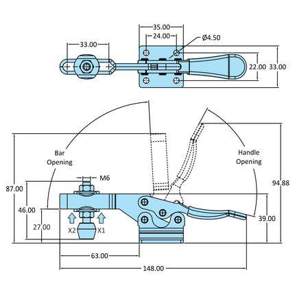 H-Series Medium Duty Clamps-Flanged Base-2000,3000 Series