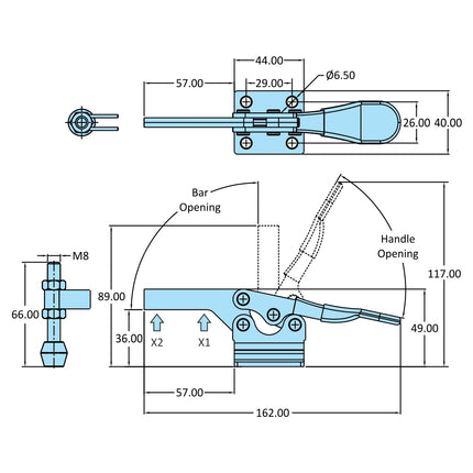 H-Series Medium Duty Clamps-Flanged Base-2000,3000 Series