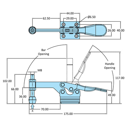 H-Series Medium Duty Clamps-Flanged Base-2000,3000 Series