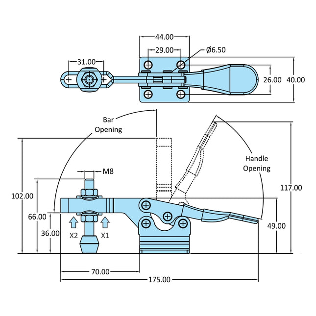 H-Series Medium Duty Clamps-Flanged Base-4000,5000 Series