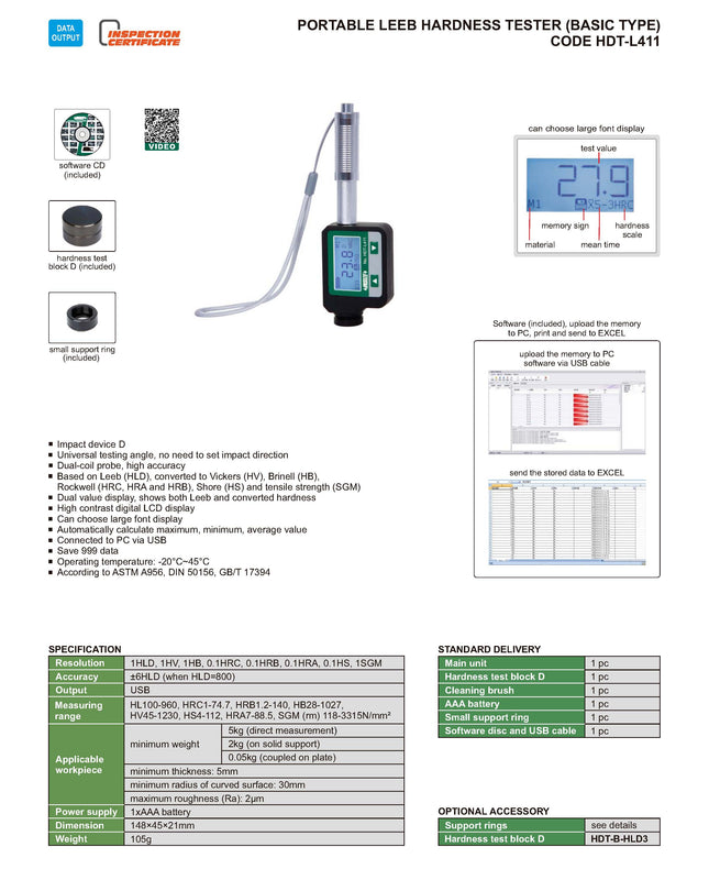 Insize Portable LEEB Hardness Tester (Basic Type)