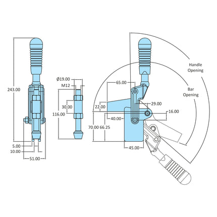 H.V. Series Toggle Clamps Swivel Base (700 Series)