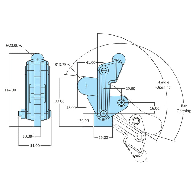 H.V. Series Toggle Clamps Swivel Base (700 Series)