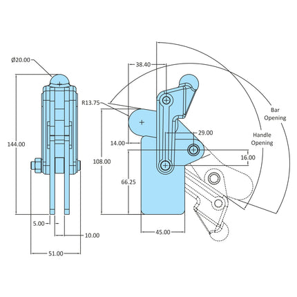 H.V. Series Toggle Clamps Swivel Base (700 Series)