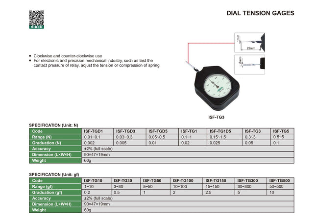 Insize Dial Tension Gages