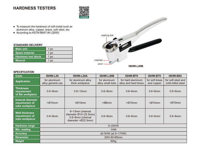 Insize Aluminum Hardness Tester