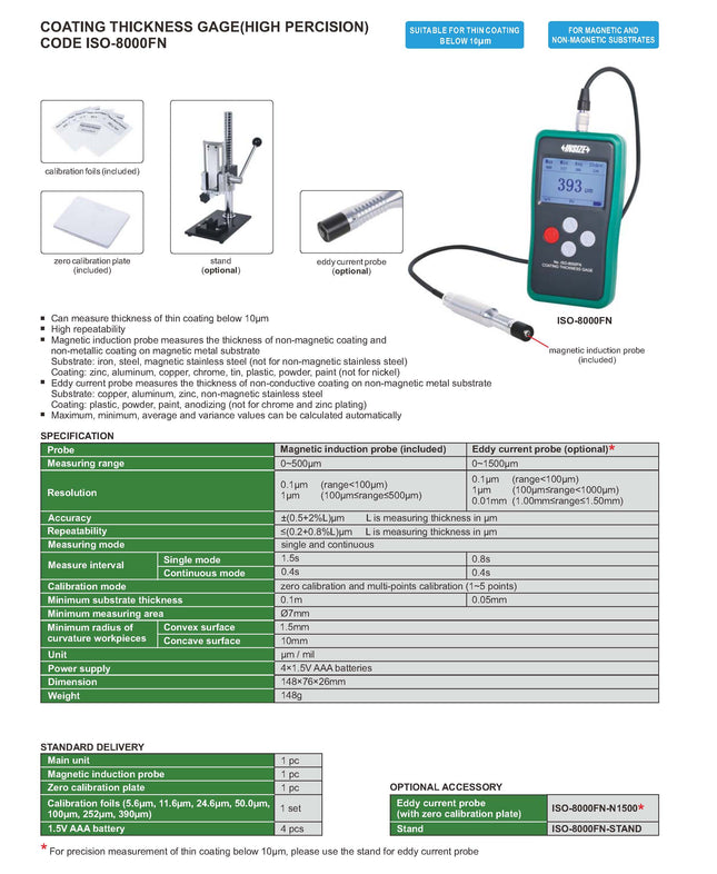 Insize Coating Thickness Gage (High Precision)