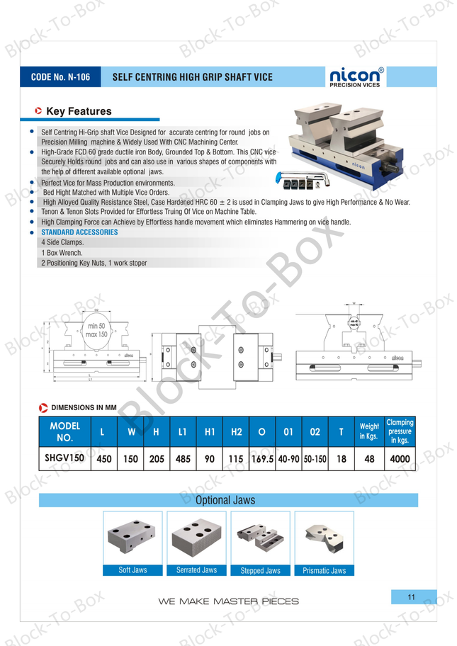 N-106 Nicon Self Centring High Grip Shaft Vice