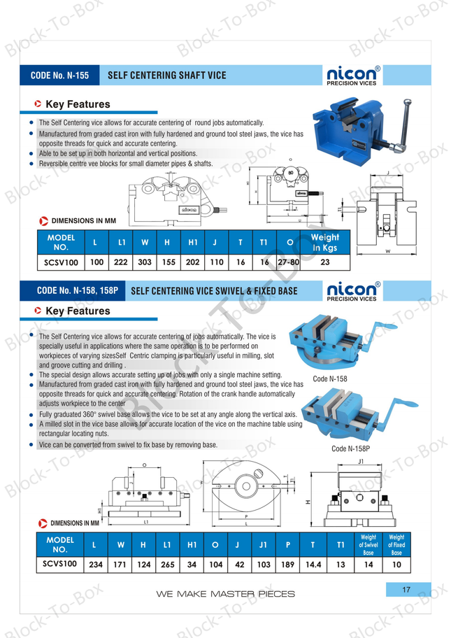 N-155 Nicon Self Centering Shaft Vice