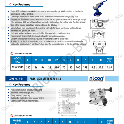 N-156 Nicon Precision Compact Universal Precision Vice