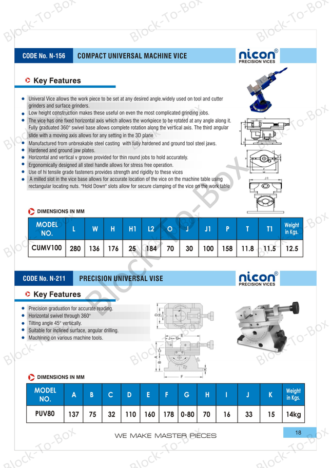 N-156 Nicon Precision Compact Universal Precision Vice