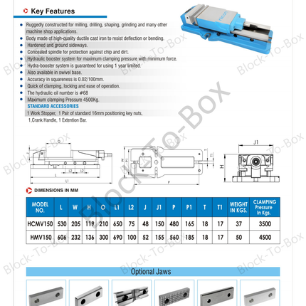 Nicon N-181 Hydraulic Machine Vice