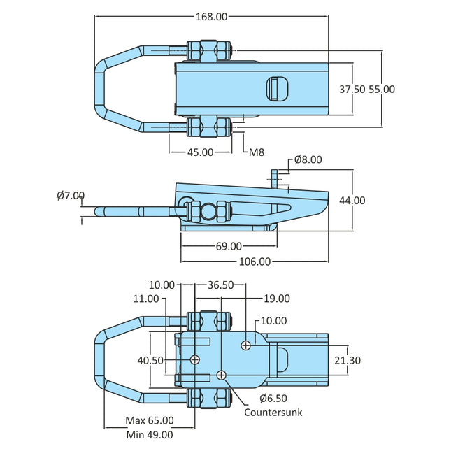 Heavy Duty Adjustable Latch Padlockable