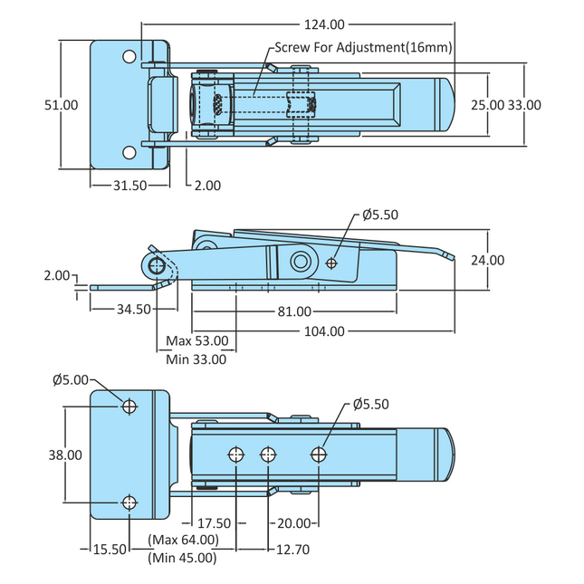 Heavy Duty Adjustable Latch