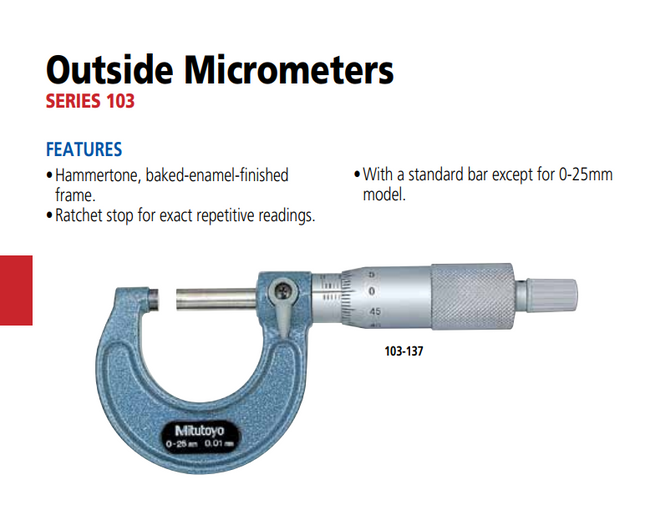 Mitutoyo Outside Micrometers