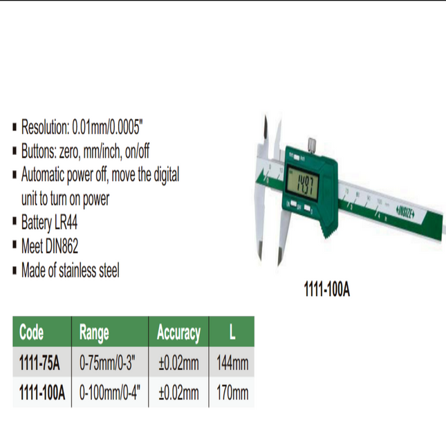 Insize Mini Digital Calipers-1111 Series