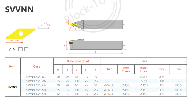 VAICO External Tool Holder SVVN Type